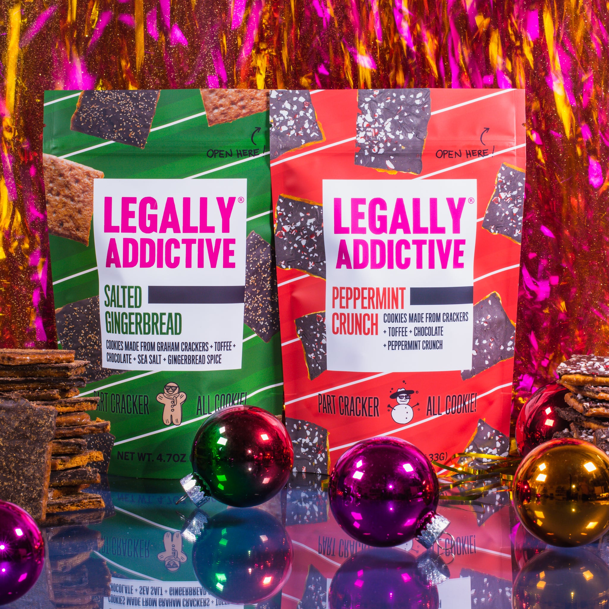 Salted Gingerbread & Peppermint Crunch - Bundle of 12 - The Ultimate Holiday Flavor Set! - Legally Addictive